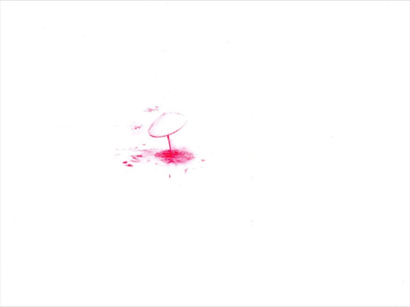 <span class=titre_dessin>Midi plein à Lava, retour (vue d’ensemble)</span>dessins extraits du film d’animation, crayon de couleur et soufre d'allumette,<br />21 x 30 cm, 2013